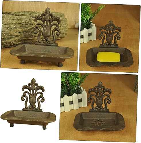 Miniatura 9 de Soporte de jabón de uso diario Estuche de jabón de metal para tienda departamental Soporte de jabón antiguo Soporte automático Esponja de estilo