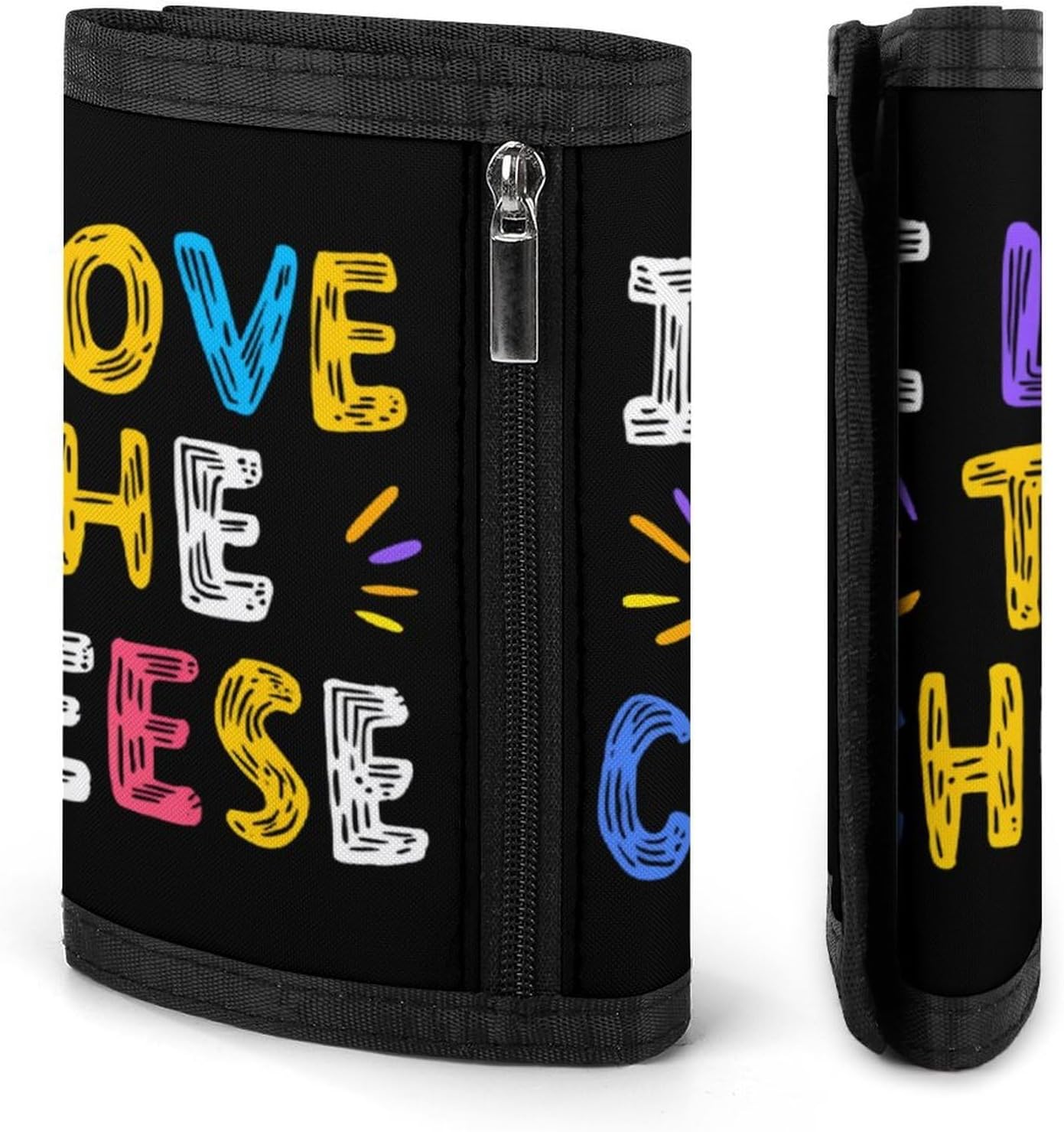 I Love The Cheese Trifold Slim Wallet Front Pocket With Money Clip And ID Credit Card Slots For Travel Work