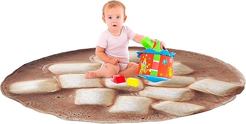 Miniatura 2 de Ambesonne Manta redonda, taza de bebida caliente sabor chocolate con taza de malvaviscos gourmet, funda ligera para sofá cama para todas las