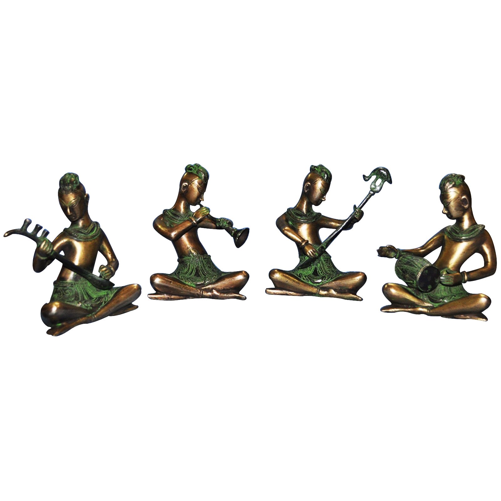 Ensemble de musicien en laiton Devyom statuette ancienne jaune collection art métal