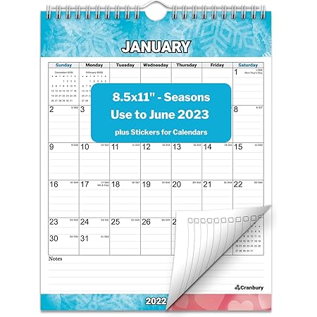 Symat Borderes Calendrier 2023 Amazon.com : Cranbury 2022-2023 Mini Wall Calendar - (Seasons), Use Now To  June 2023, 5.5X8.5 Small Notepad Calendar, Cute Little Wall Calendar 2022  For Desk Or Bulletin Board, Includes Stickers For Calendars : Office  Products