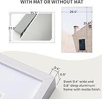 Vista 214 de Fun Memories Portarretratos de metal de 16 x 20 pulgadas con paspartú de 11 x 14 pulgadas, acabado de aluminio cepillado, parte delantera de vidrio