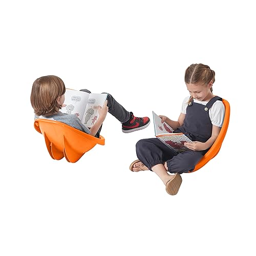 Miniatura 4 de ECR4Kids Leaf Asiento de suelo, silla mecedora, naranja, 6 piezas