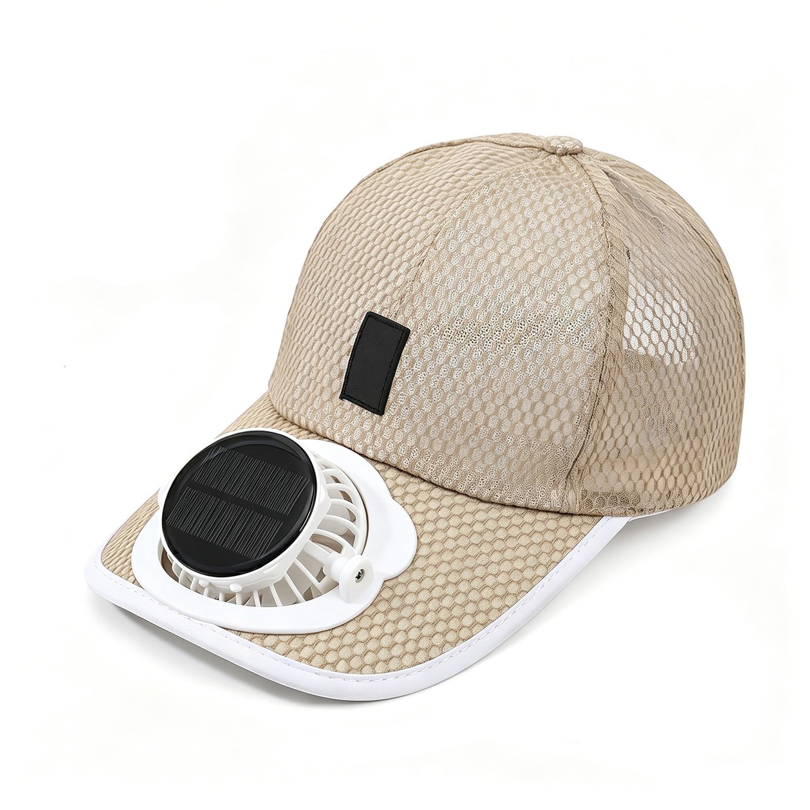 Mesh Hat with Fan, Solar Powered & USB Rechargeable Cap with Fan, Lightweight 3-Speed Quiet Cooling Fan Hat for Outdoor Gardening, Golf, Fishing, Hiking, Breathable Sun Baseball Cap (E)