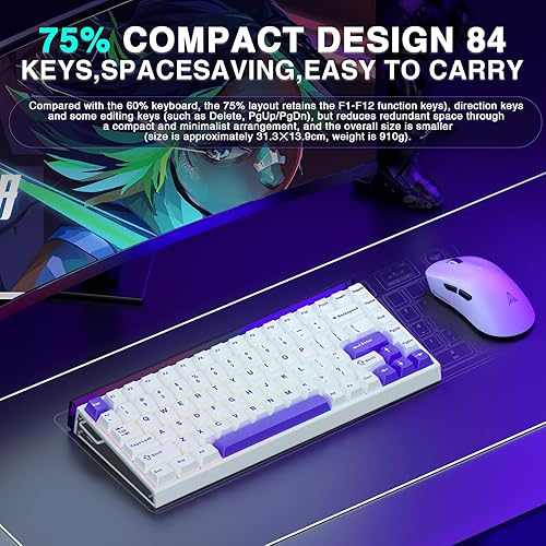 Miniatura 3 de Aula Hero 84 HE - Teclado mecánico para juegos al 75% con cable, interruptores magnéticos, teclado de efecto Hall intercambiable en caliente, modo