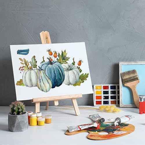 Miniatura 5 de Jekkis 3 paquetes de caballete de 16 pulgadas, caballete de mesa para pintar, caballetes de madera para mesa, caballete de pintura para niños,