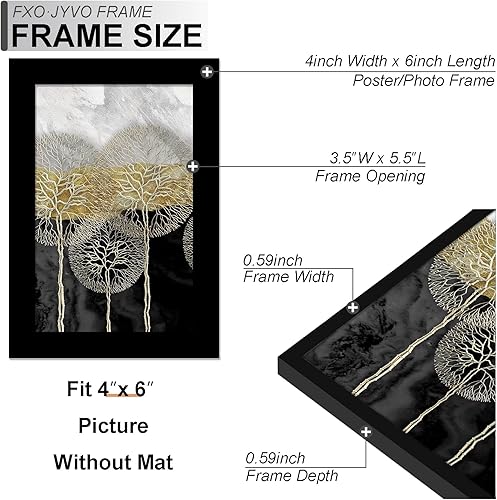 Miniatura 3 de Juego de 6 portarretratos de 4 x 6 pulgadas, para fotos de 3.5 x 5 pulgadas con paspartú o de 4 x 6 pulgadas sin paspartú, ligero y altamente