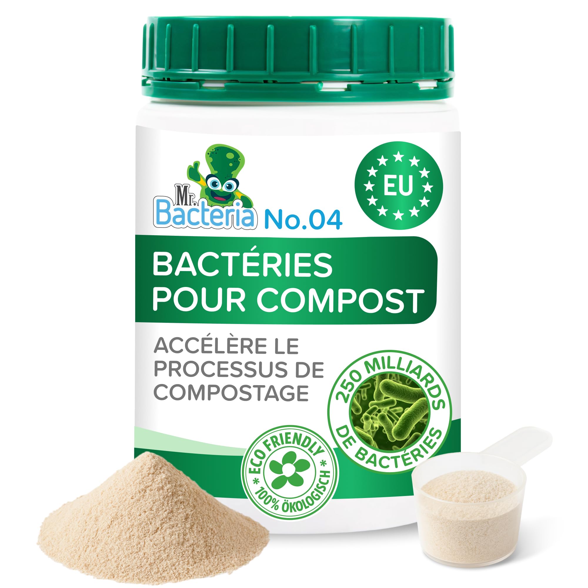 Mr. Bacteria No. 4 Nettoyant enzymatique pour Votre Compost, Activateur de Compost 500 g - 1 pièce