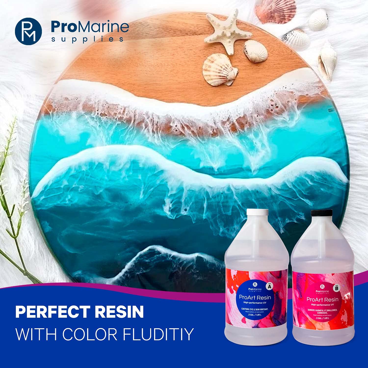 ProMarine Supplies Art Resin 1 Gal Pro Art Resin Kit Art Resin Epoxy Clear Easy to Use and