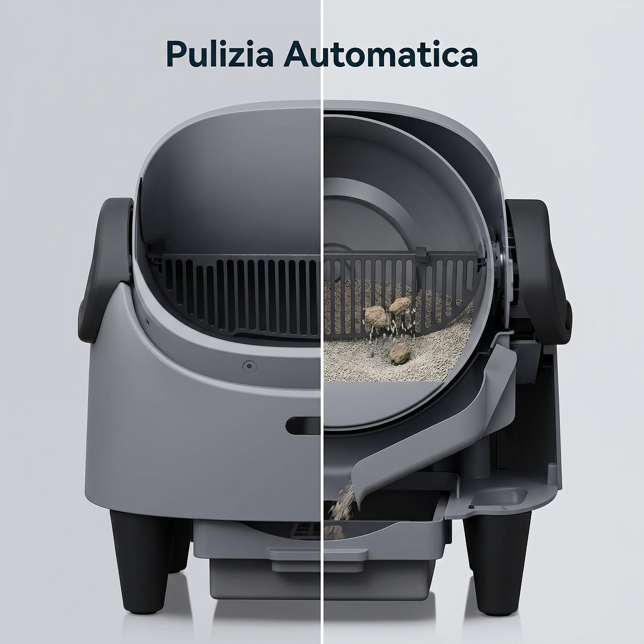 Garvee Arenero para Gatos autolimpiante automático con Entrada Superior, Caja higiénica Inteligente de diseño Abierto XXL para Gatos Grandes, Sistema de Seguridad avanzado y Seguimiento de la