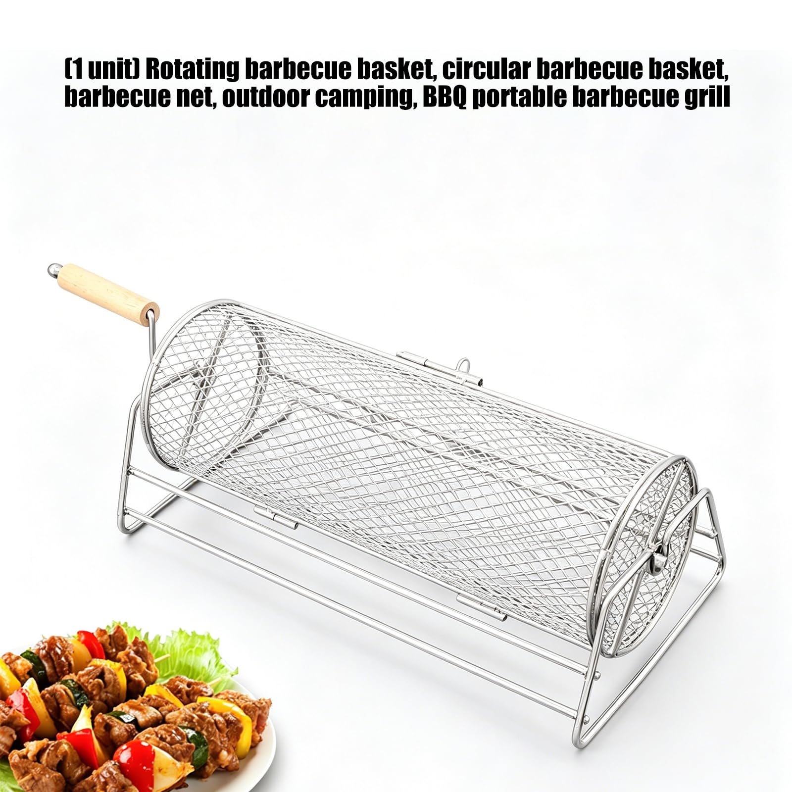 Attrezzo da cucina Barbecue Griglie Cestino per Campeggio con Telaio in Acciaio Inox e Foro Appeso Anche Riscaldamento Barbecue