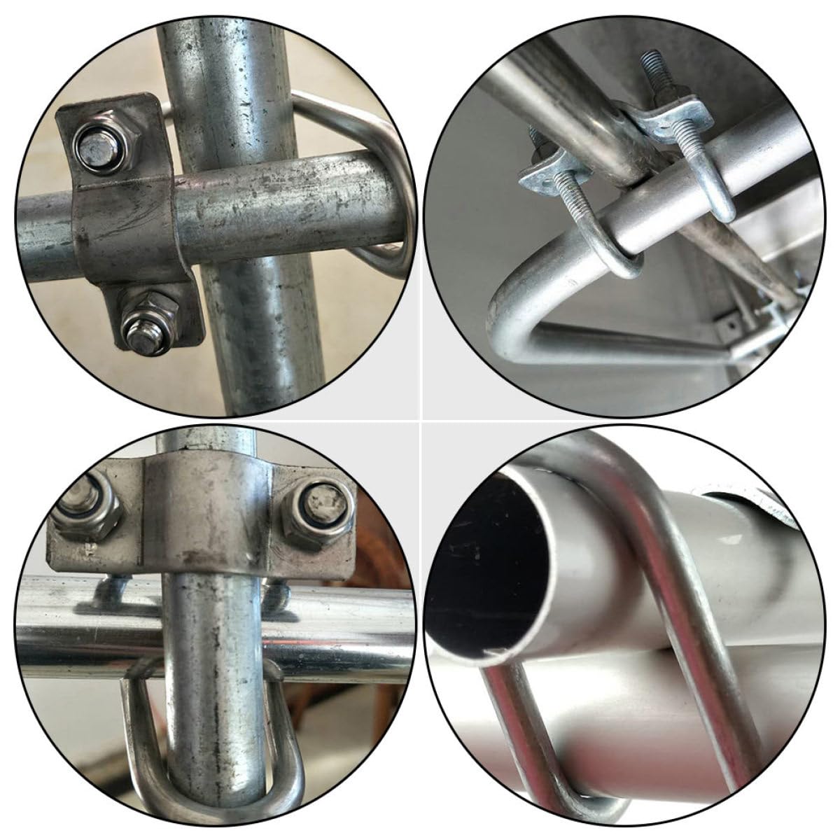 PRETYZOOM Clip per Condotte a Forma di U in Metallo Zincato 10 Pezzi Superficie Liscia e Facile da Usare per Recinzioni e Attrezzature per Allevamento Suino