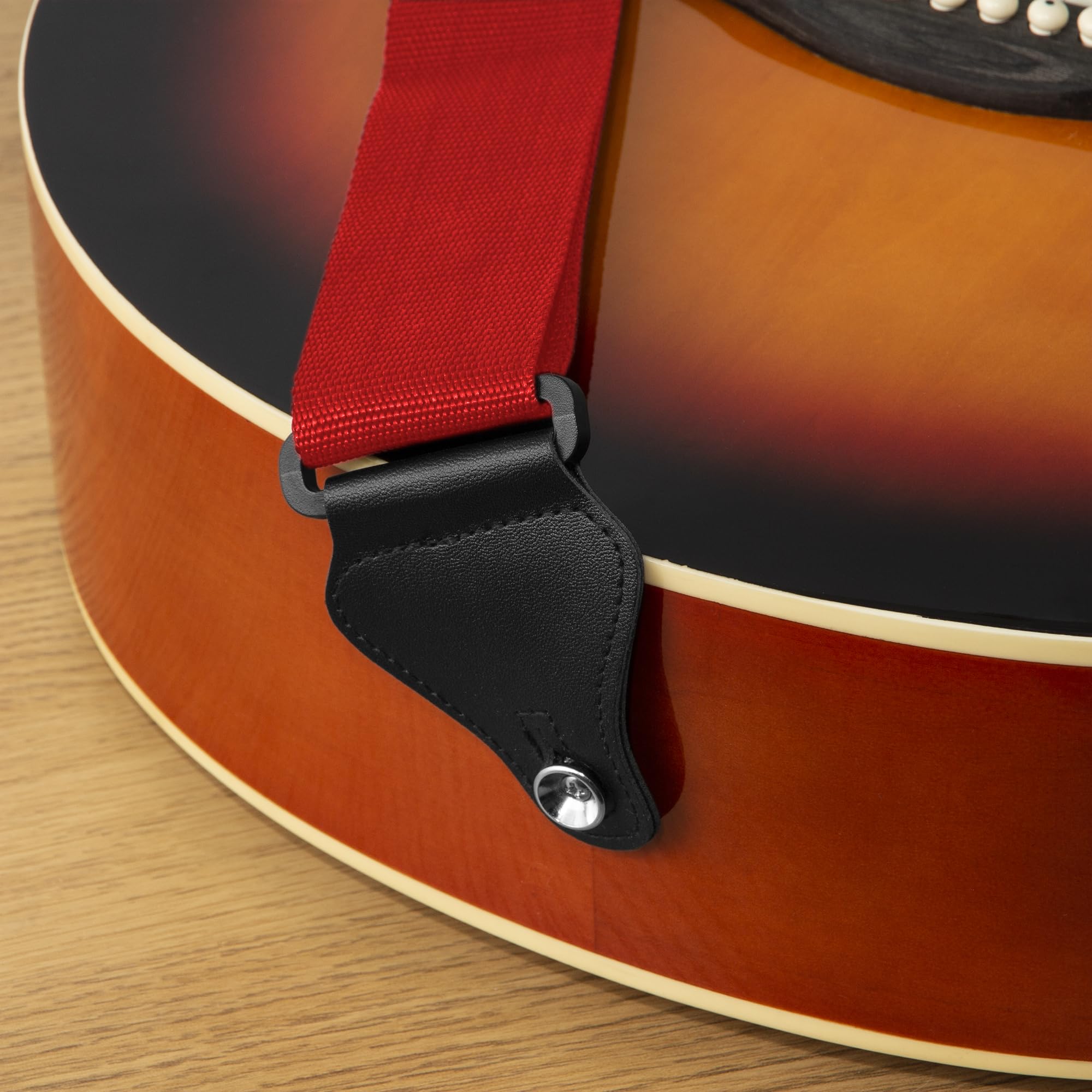 Tiger Sangle et médiators pour guitare, Nylon, Rouge, Taille unique