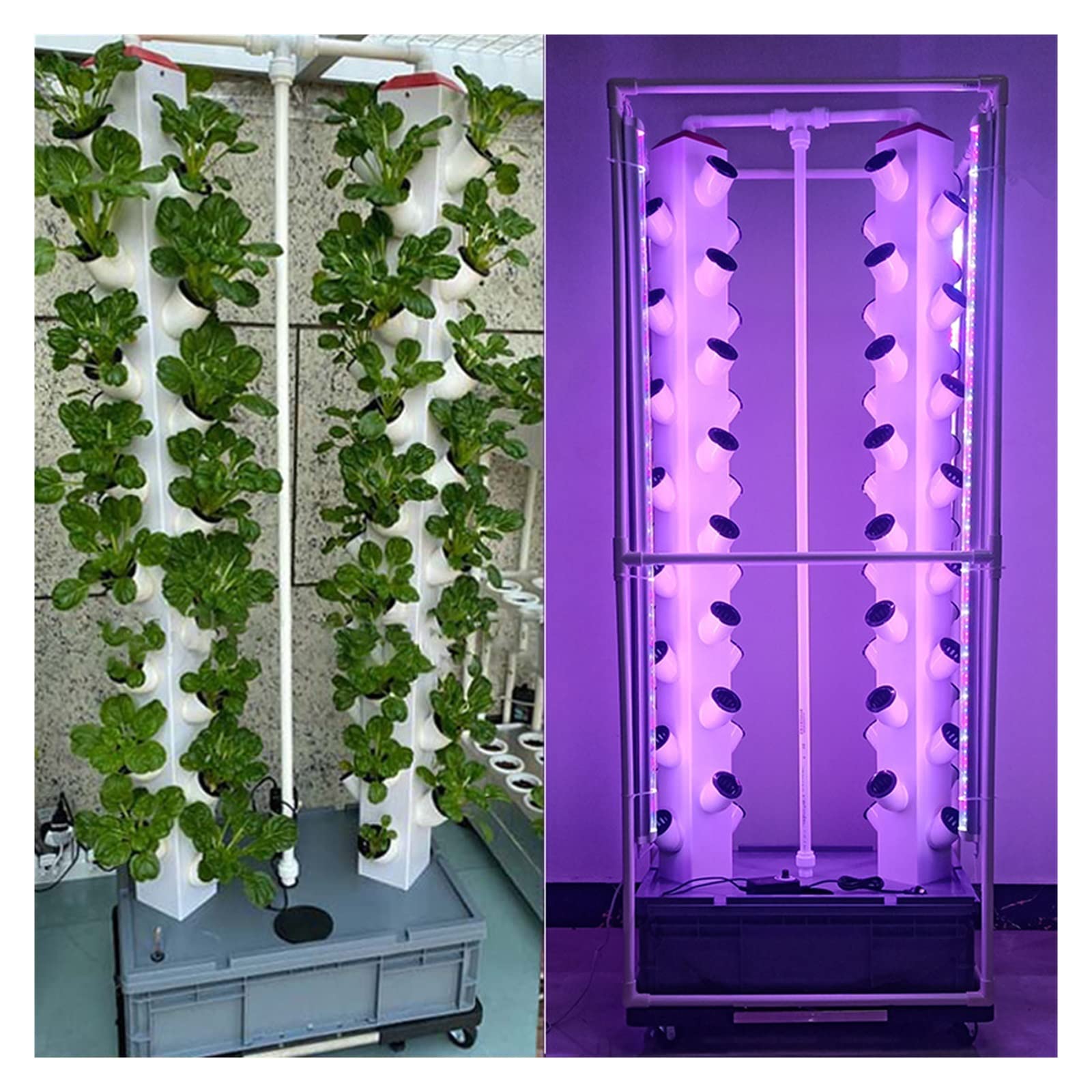 Sistema de cultivo hidropónico en interiores Sistema hidropónico inteligente con torre hidropónica vertical ligera Equipo de jardinería Jardineras, kits y sistemas de cultivo hidropónico (color: G,