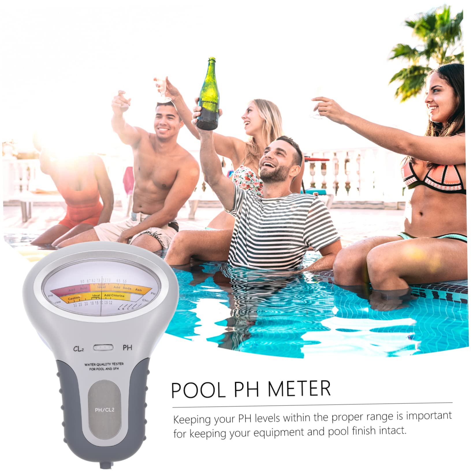 VANZACK 2piezas Tester De De Agua De Piscina Ph Portátil Medidor Digital De Ph y Precisión De Agua y De Usar y