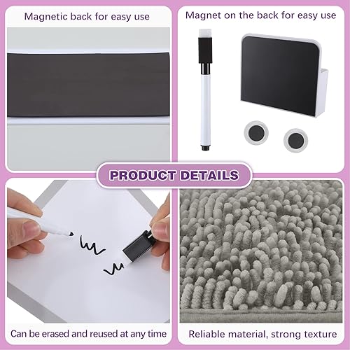 Miniatura 10 de Chunful El kit de accesorios para casillero incluye papel tapiz magnético cuadrado, alfombra de piel, espejo magnético para casillero, pizarra