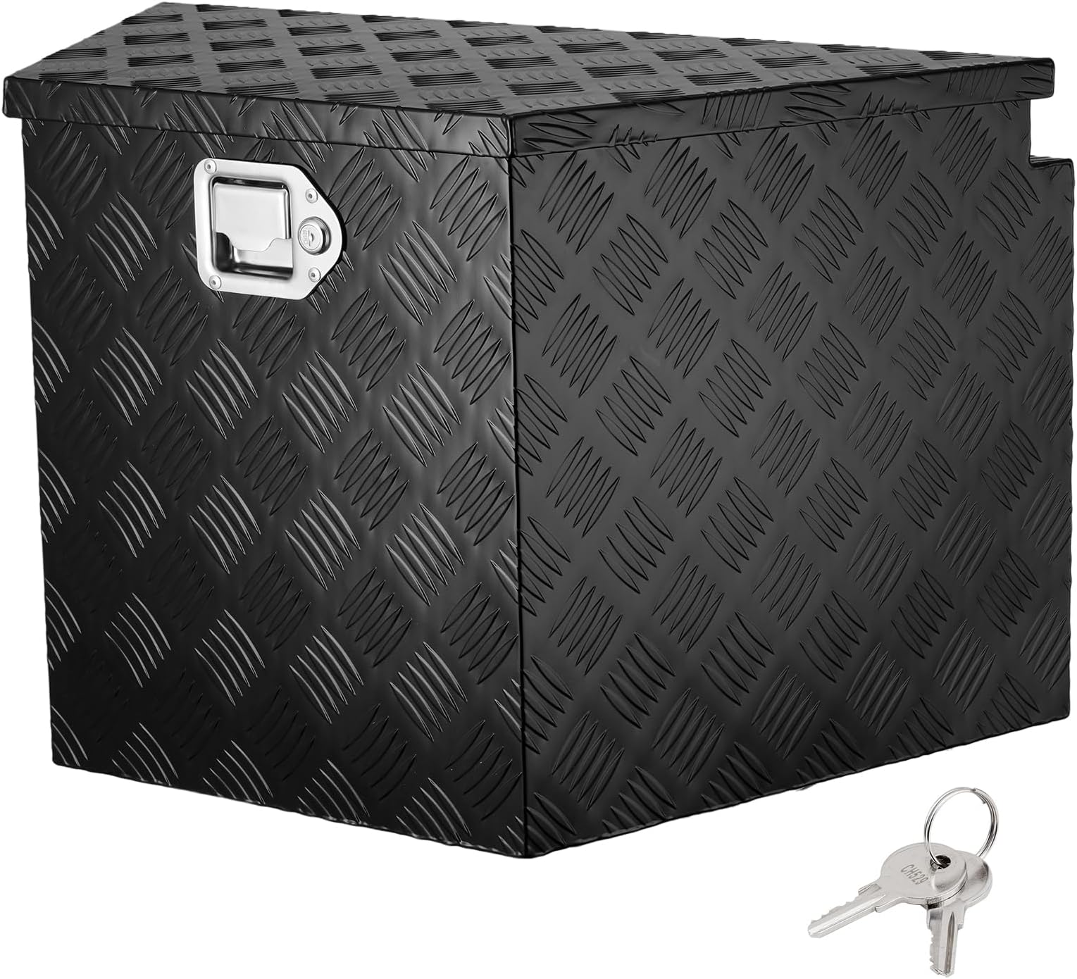 39"x13"x10" Black Aluminum Truck Bed Tool Box With Lock - Powder Coated, 12-Gauge Steel