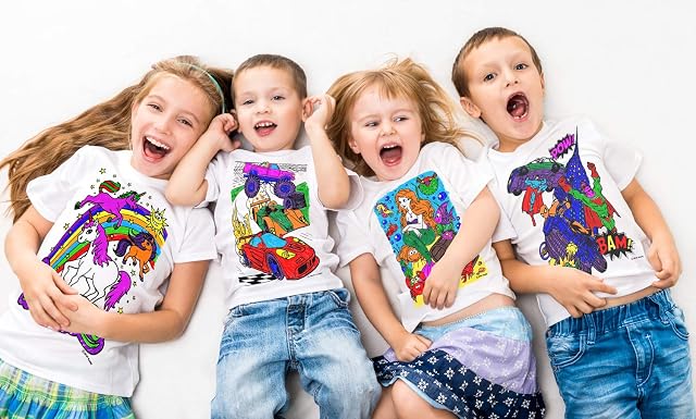 Foto 3 de 5 de Splat Planet Camiseta Coches para niños. con impresión para Pintar y Colorear. Incluye 10 Colores mágicos…