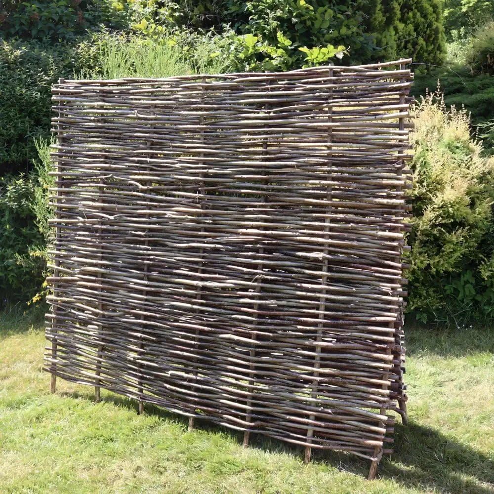 Woven Wood Capped Hazel Hurdle Fence Panel Premium Weave 6Ft X 6Ft from B&Q
