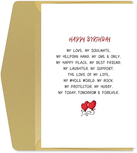 Tarjeta de cumpleaños para marido, novio, tarjetas románticas de cumpleaños para novia y esposa, tarjeta de felicitación para prometidos, hombres y