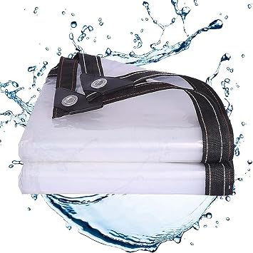 Transparent Tarpaulin Waterproof Heavy Duty 2x5m, Transparent Tarp Waterproof, Clear Tarps with Grommets, Multi-Purpose Clear Tarpaulin, for Roof, Outdoor, Patio, Rain or Sun