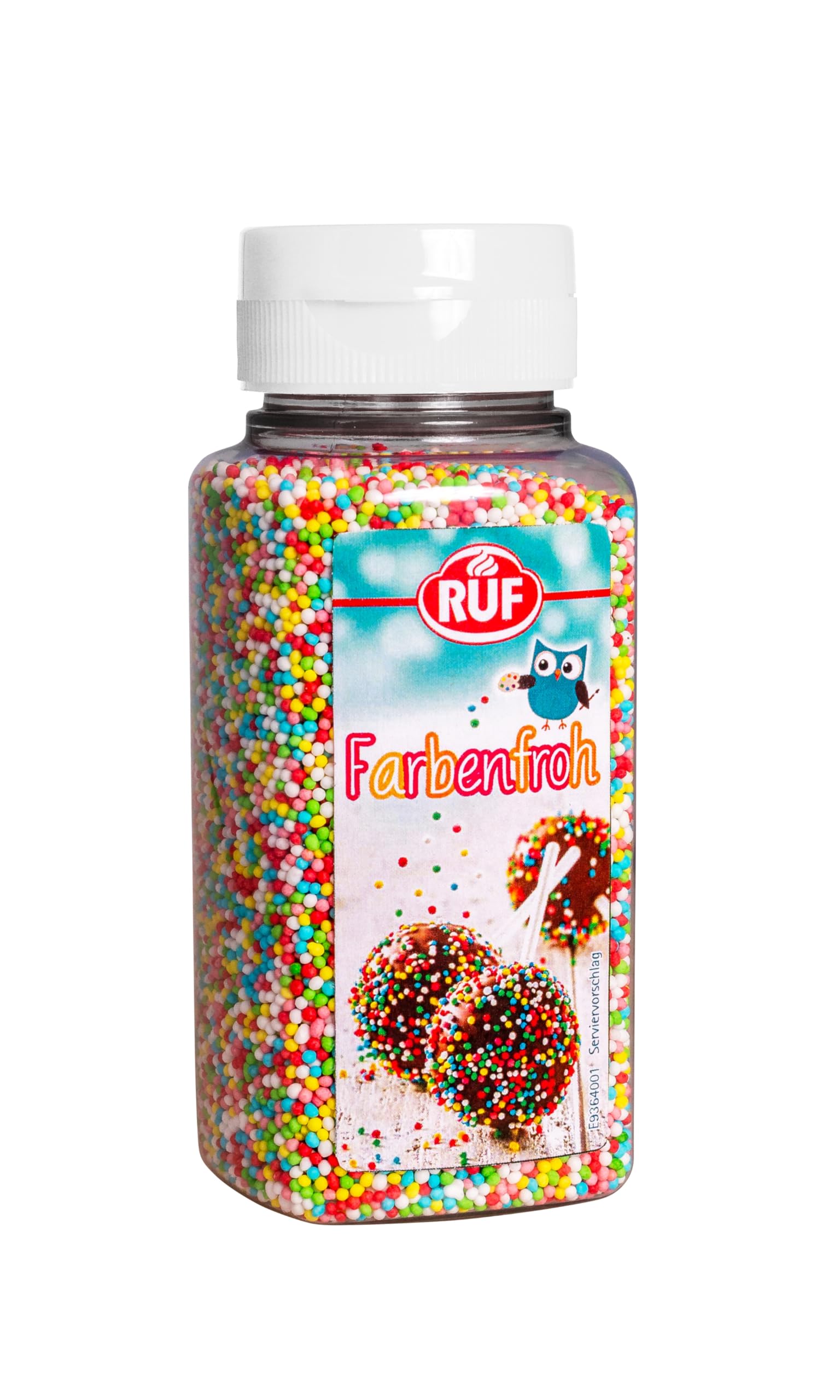 RUF Farbenfrohe Nonpareilles, Zucker-Perlen, Streu-Dekor in bunten Farben, Mini Zucker-Kugeln zum Verzieren von Eis, Torten & Muffins, 1 x 165g