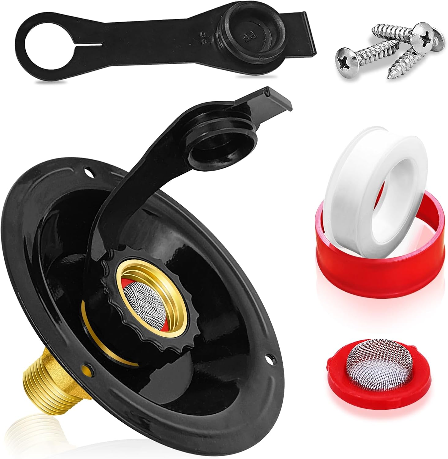 Boltigen RV City Water Inlet with Check Valve, 3/4 NH