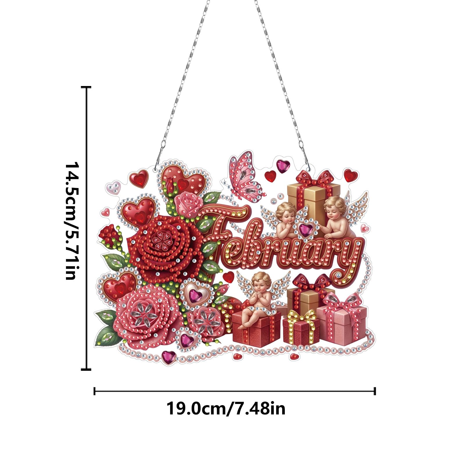 CustmArti DIY Diamond Art Malen nach Zahlen Set 12 Monate Motive Wanddekoration Anhänger aus PET Material Unregelmäßige Form Kristall Diamanten Painting Home Decor-12 months