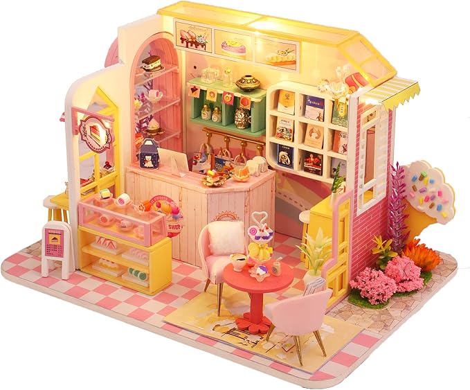 Spilay Dollhouse DIY Miniature Wooden Furniture Kit,Mini