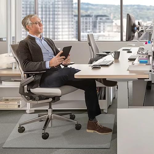 MIRUO Tapete para silla de oficina para alfombra, de vidrio templado, para silla de oficina, para suelos alfombrados, tapete para silla de