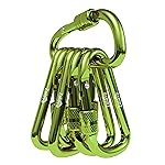 Zalava 6 pcs 2D-Clip Durable Locking Carabiner Keychain Clip,Keychain Clip Hook,Green