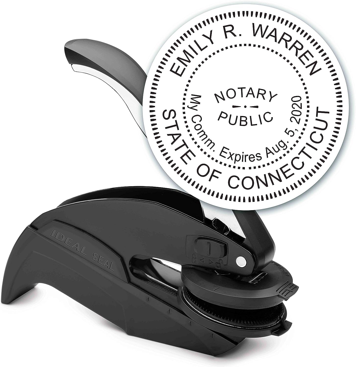 MaxMark Notary Seal Round Embosser for Connecticut State - Includes Gold Burst Seal Labels (50 Count)