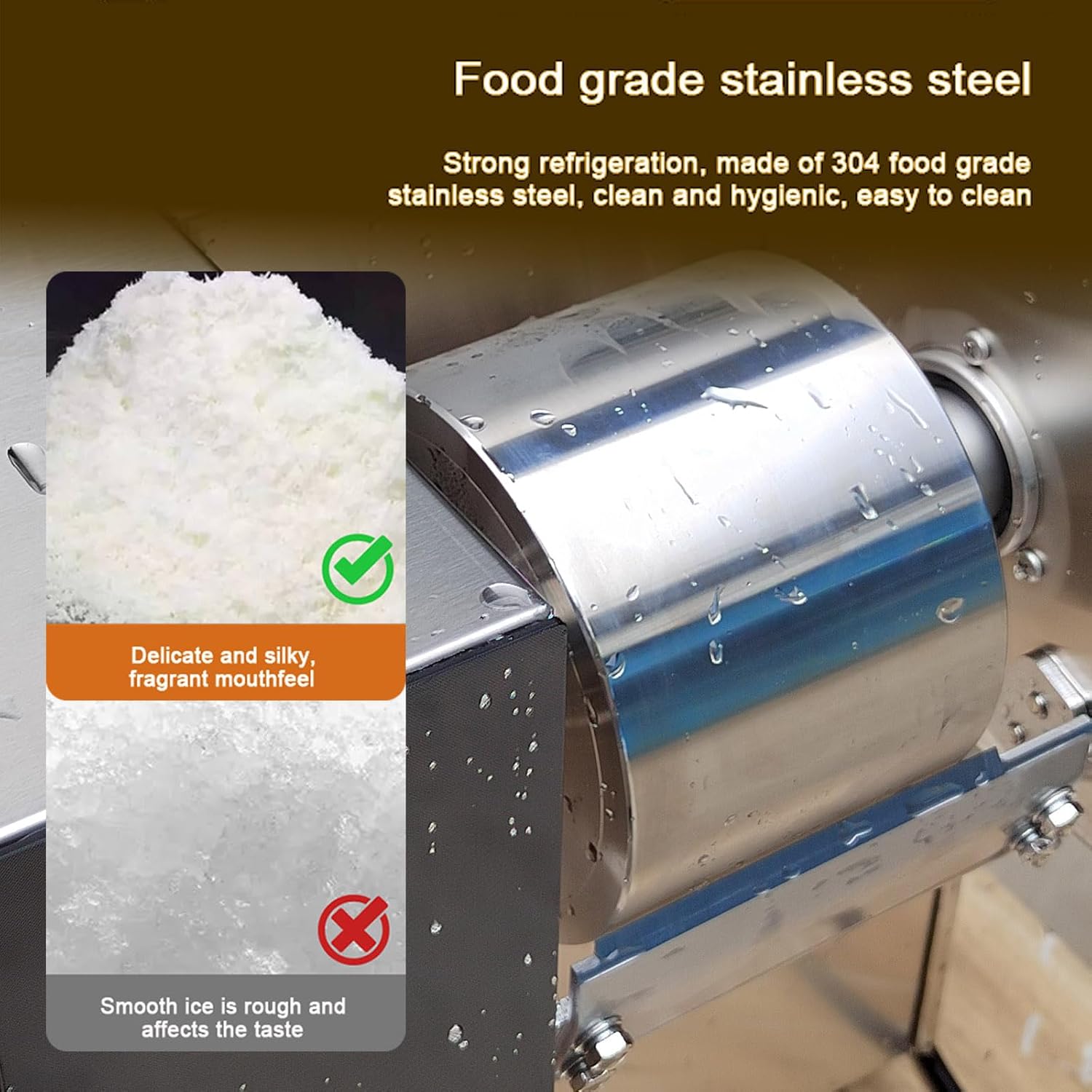 Kolice Commercial Snowflake Ice Machine 275lbs/Day 660W - Automatic Shaved Ice Maker Air Cooling Restaurant Equipment