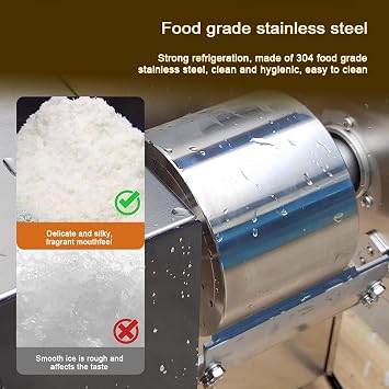 Kolice Commercial Snowflake Ice Machine 275lbs/Day 660W - Automatic Shaved Ice Maker Air Cooling Restaurant Equipment