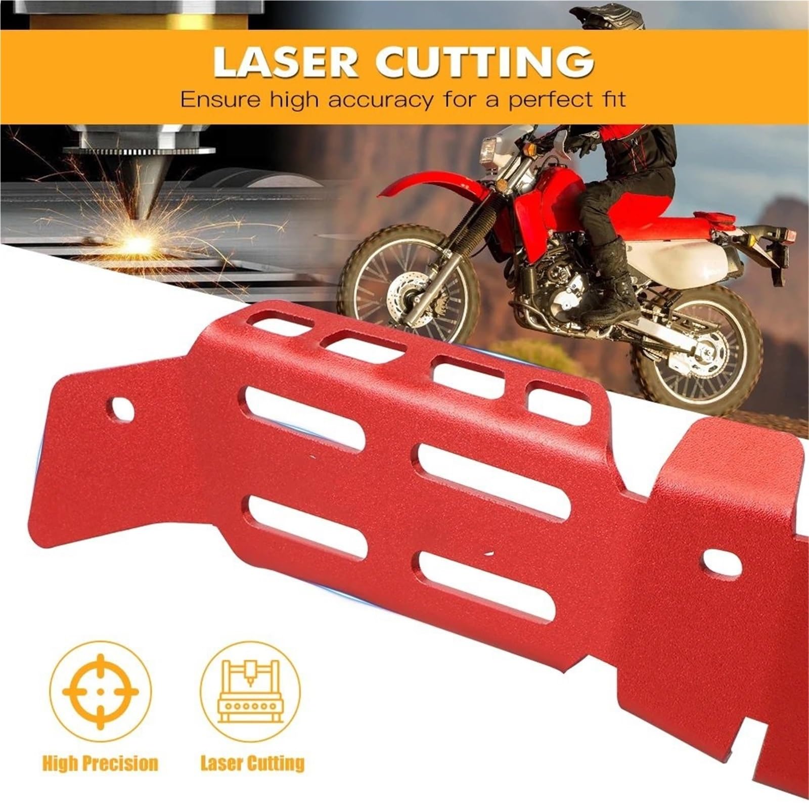 Protector de Escape Protector de Tubo de Escape de Aluminio para Motocicleta, Protector térmico, Compatible con Honda XR650L (1993-2024) Deflectores de Calor para Escape(Red)
