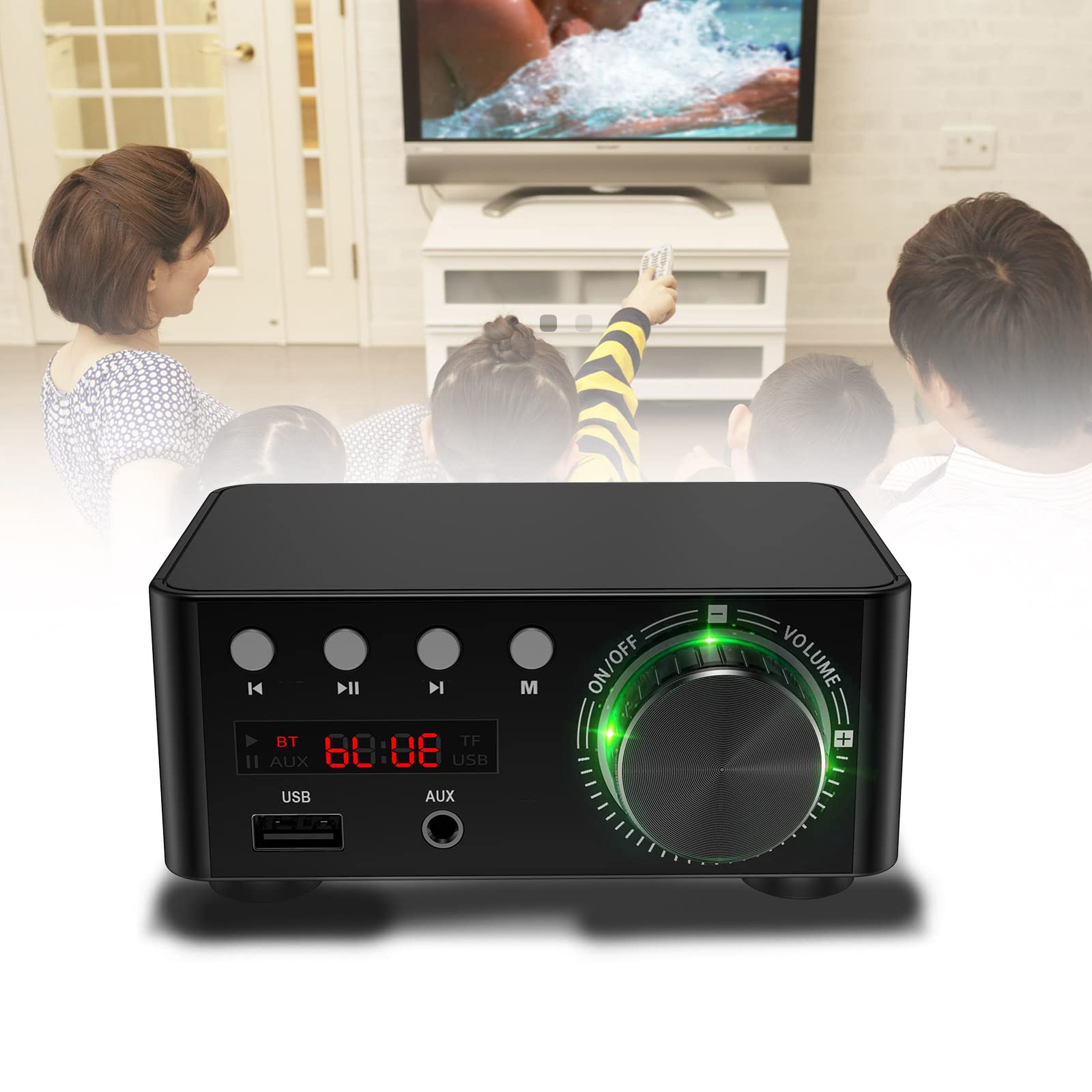 Topteng HiFi Mini Bluetooth 5.0 Digital Power Sound Amplifier Stereo Audio Receiver USB