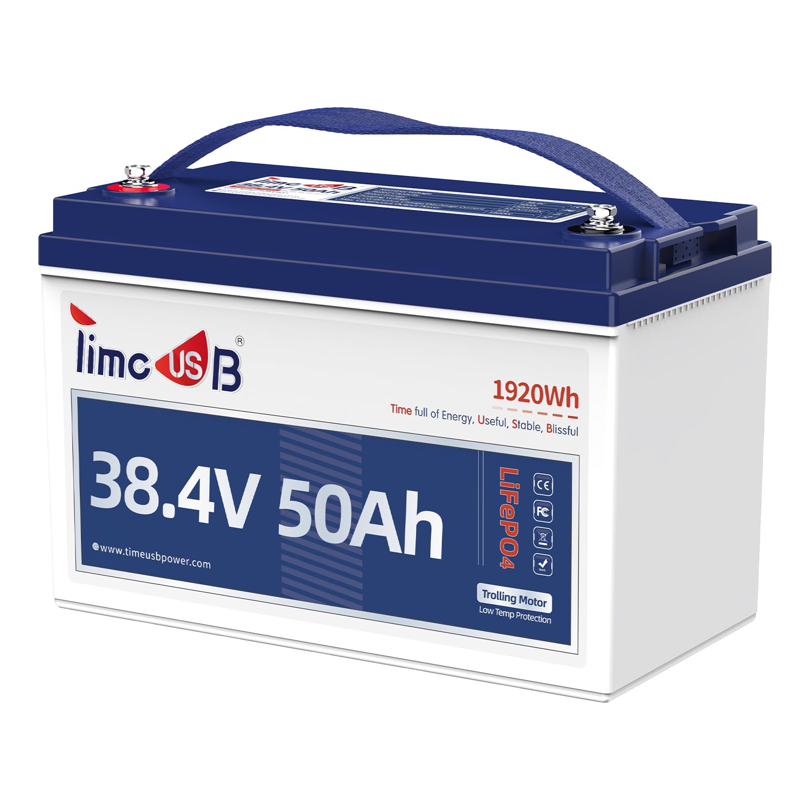 Timeusb 36 Volt Lithium Battery 50Ah for 36V Trolling Motor, Upgrade 1.2C Discharge 60A Current, 36V LiFePO4 Battery with Low Temp Protection, Up to 15000 Deep Cycle Lithium Battery Group31