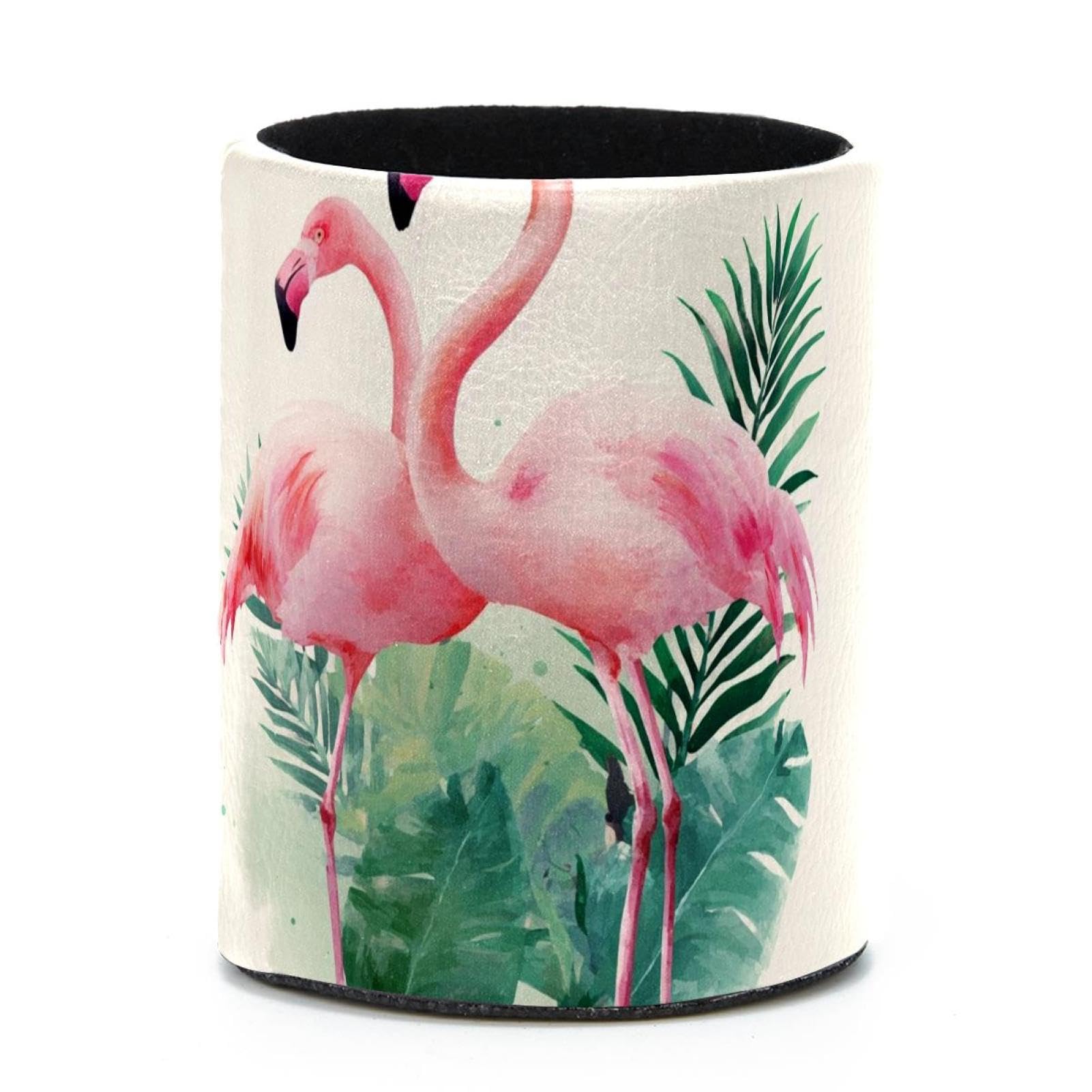 VAPOKF Round Pencil Holders for Desk, Flamingo Pen Holders Pen Pot Makeup Brushes Storage Desktop Stationery Supplies Organiser for Home Office