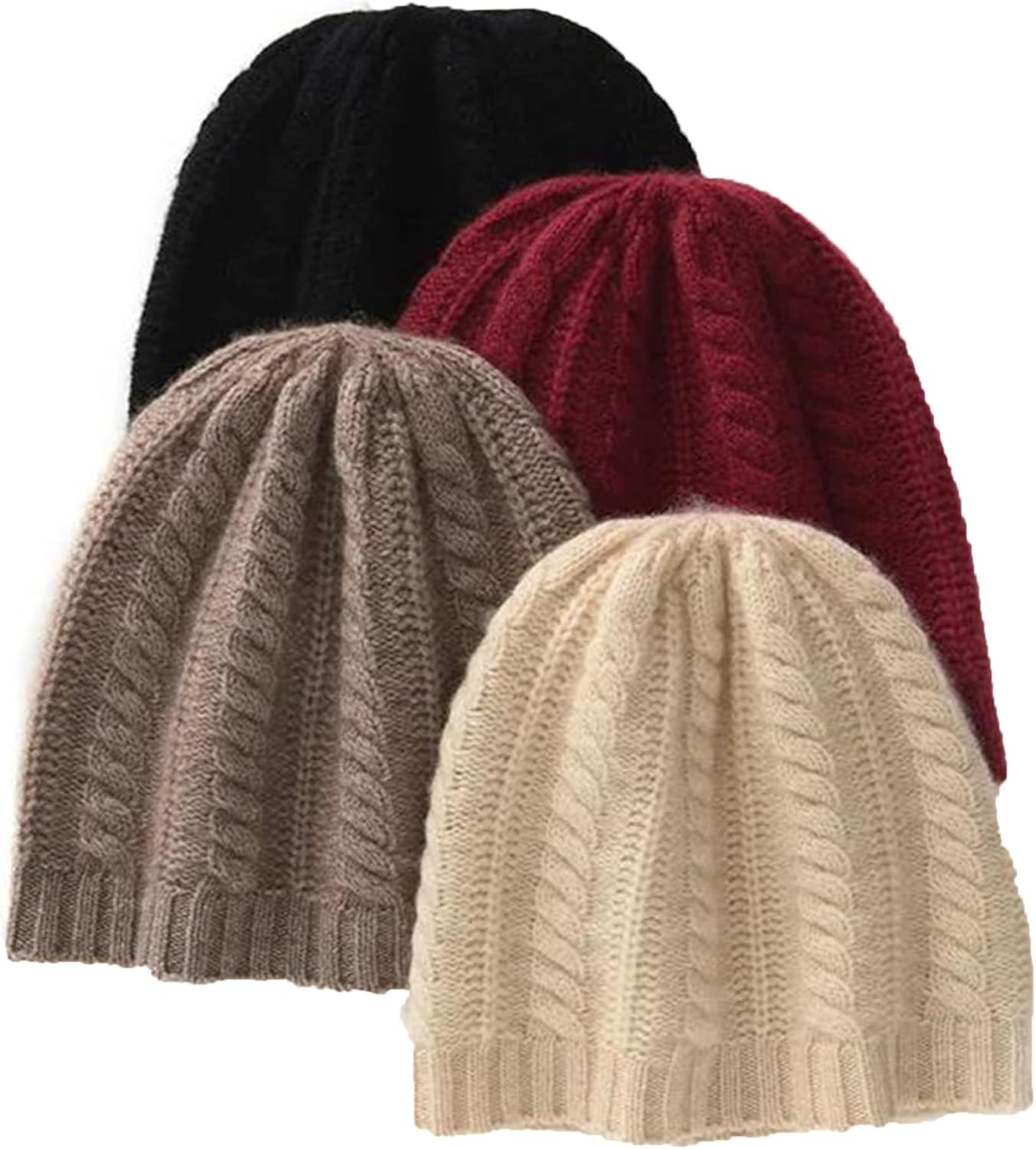 Women's Slouchy Casual Chunky Cable Knit Beanies, Men's Fall Winter Cold Weather Warm Ear Protection Skull Cap