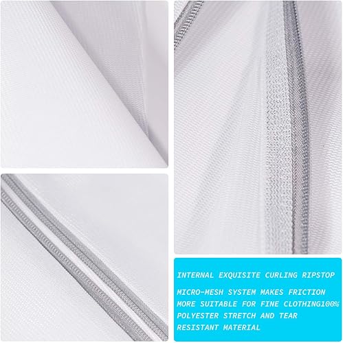 Miniatura 5 de Bolsa de malla para lavandería, bolsa de lavado de malla fina resistente para lavadora, bolsa de lavandería con cremallera para viajes, lencería,