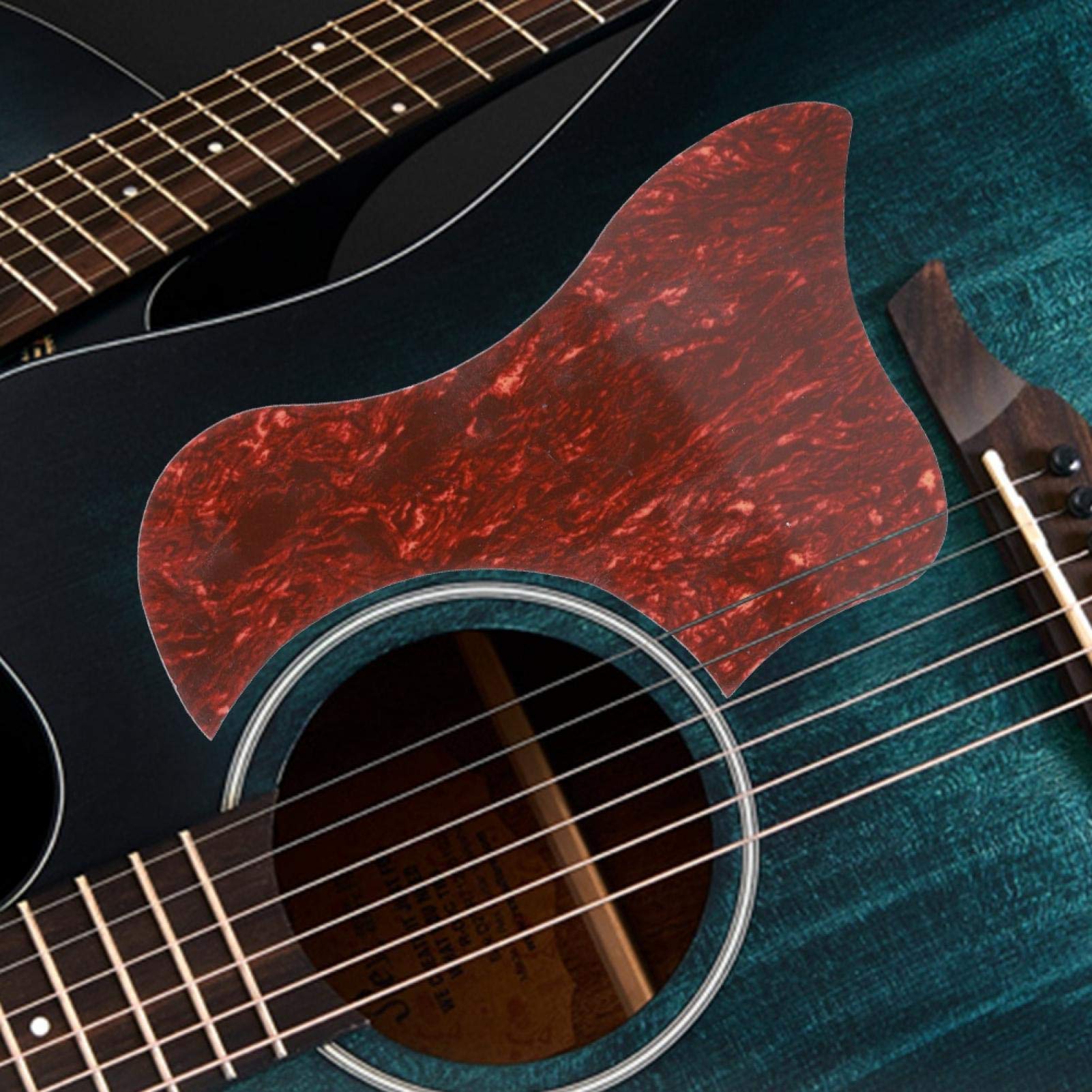 Battipenna per Chitarra Acustica, Adesivo Protettivo Design Anatra Tartarugata Rossa, PVC, Accessorio Universale per Chitarra Acustica Folk