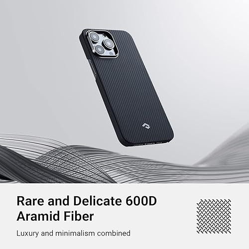 Miniatura 2 de PITAKA Funda para iPhone 14 Pro Max compatible con MagSafe, MagEZ Slim & Light, de 6.7 pulgadas con una sensación táctil sin funda, hecha de fibra