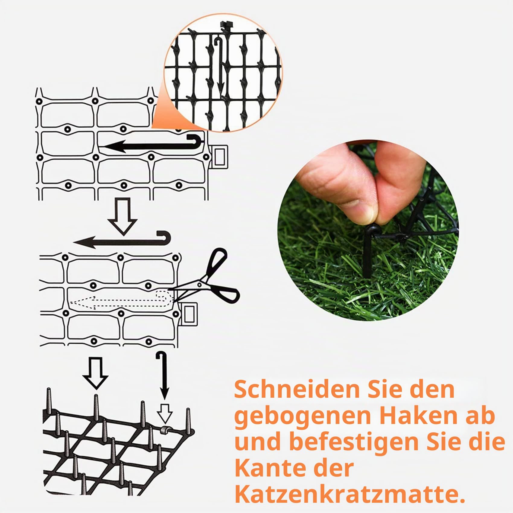 2 x Matte mit Spikes, Hunde-Tier-Spikes, Abschreckungsmatte, für drinnen und draußen, Matte für den Garten