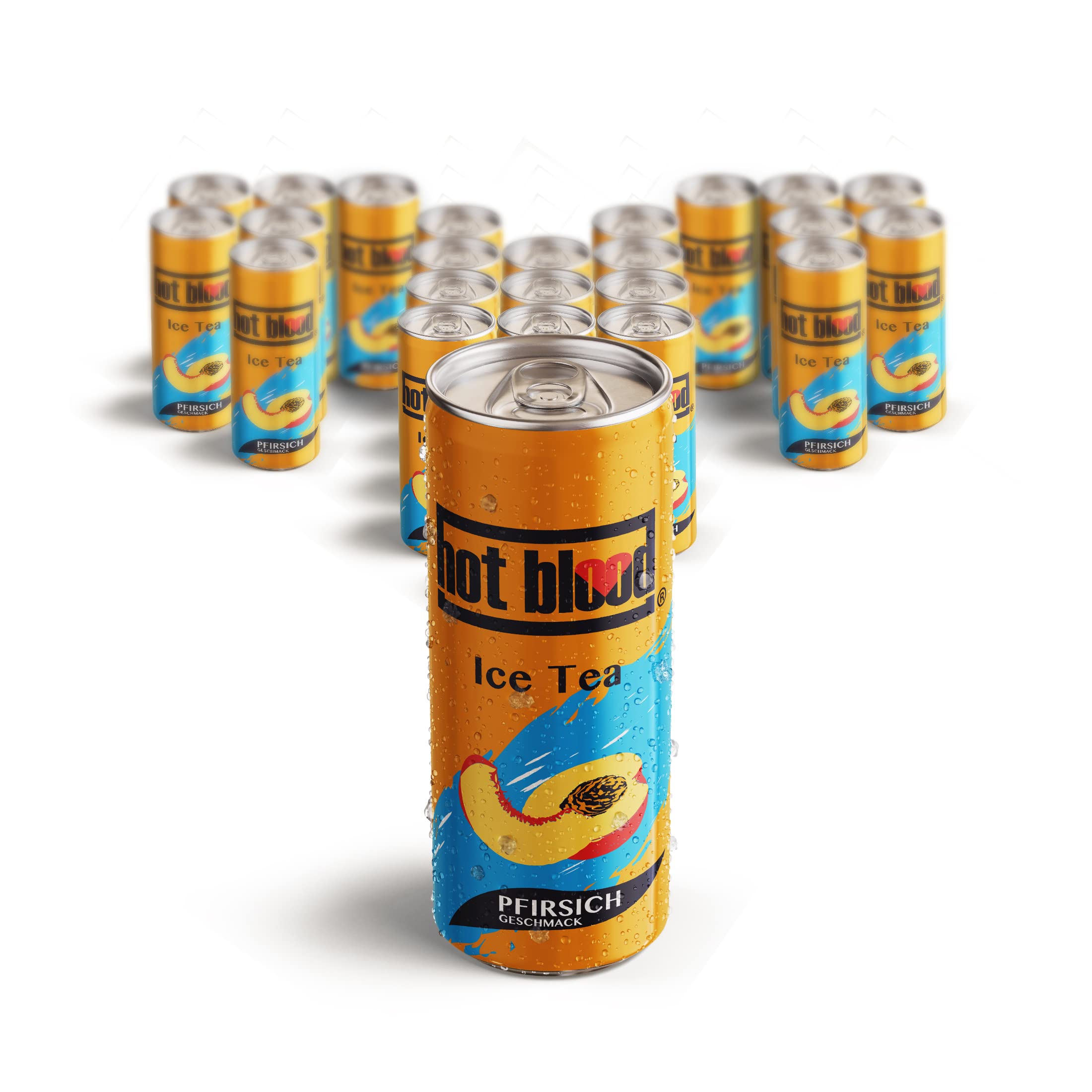Hot Blood Eistee Pfirsich, 24er Pack, inkl. Pfand EINWEG (24 x 330 ml)