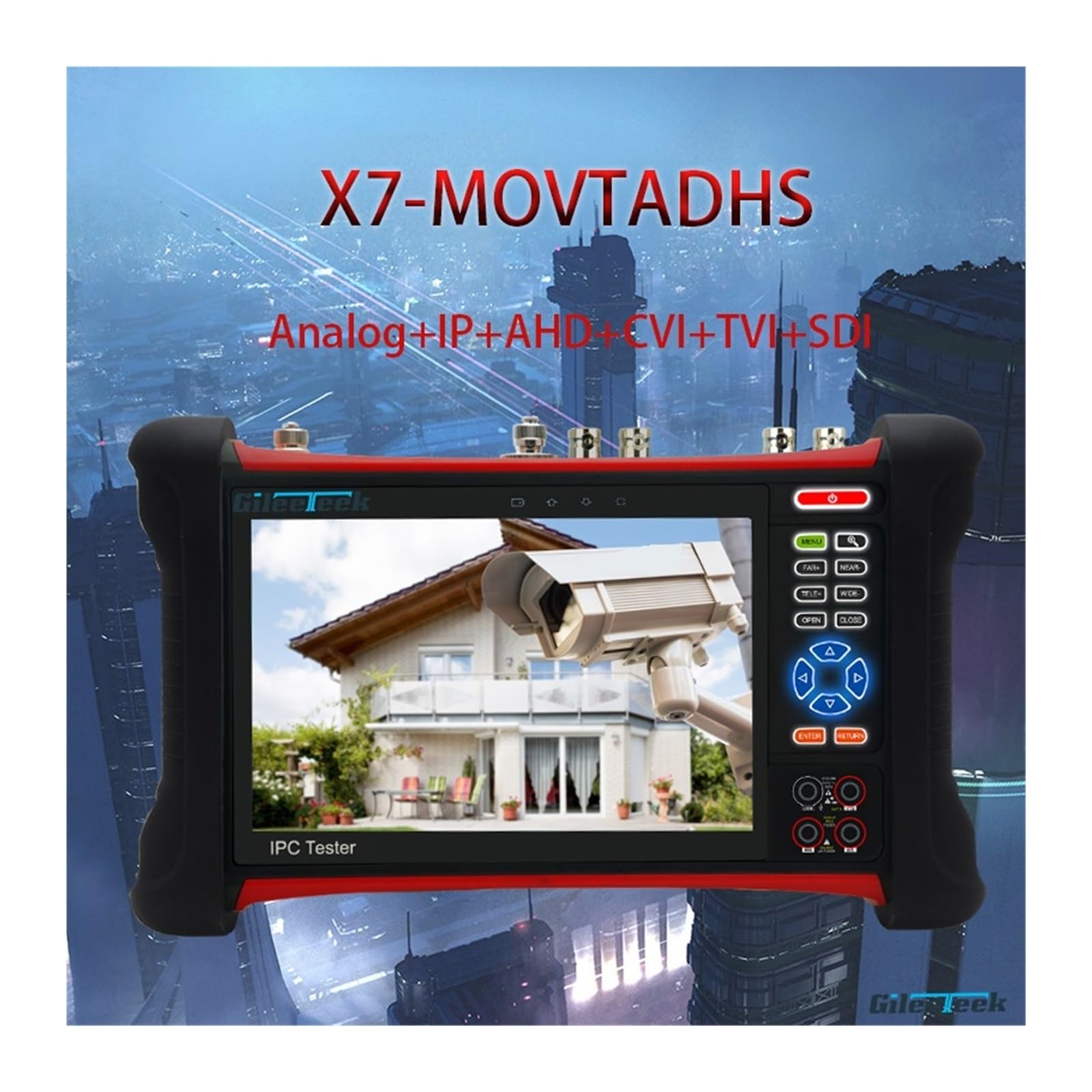 X7-MOVTADHS Tester Telecamera Analogica IP Monitor CCTV Da 8 MP Con Analogico + LP + AHD + CVI + TVI + SDI Multifunzione 6 In 1 Prova di rete