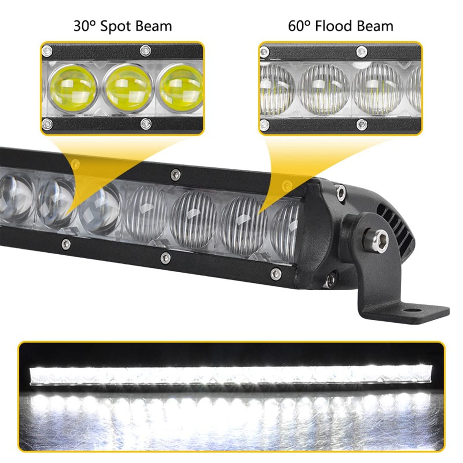 Barra Luminosa A LED, 30000 Lumen Faro Da Lavoro Impermeabile Lampada Da Guida Fuoristrada, Per Camioncino SUV ATV UTV Barca,11inch