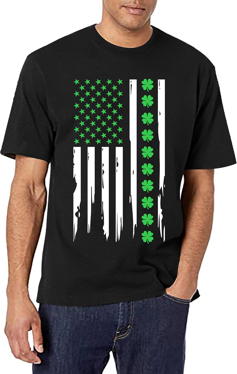 Mens St Patricks Day Shirt: Irish Lucky Shamrock T Shirt Clover Saint Patricks Day Short Sleeve Tee Tops - Image 3