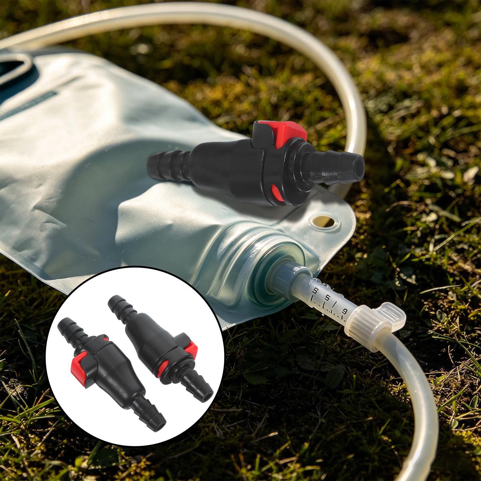 Toyvian 2 Stück Wasseranschluss und Einfacher Installation mit Zuverlässiger Kompatibilität Schwarzer aus Kunststoff für Trinkschläuche für Laufen und Camping im Outdoor Bereich