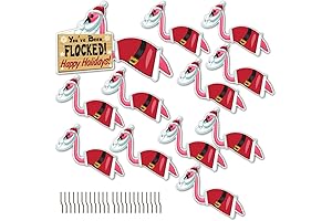 Flocked Santa Christmas Yard Signs Set of 12