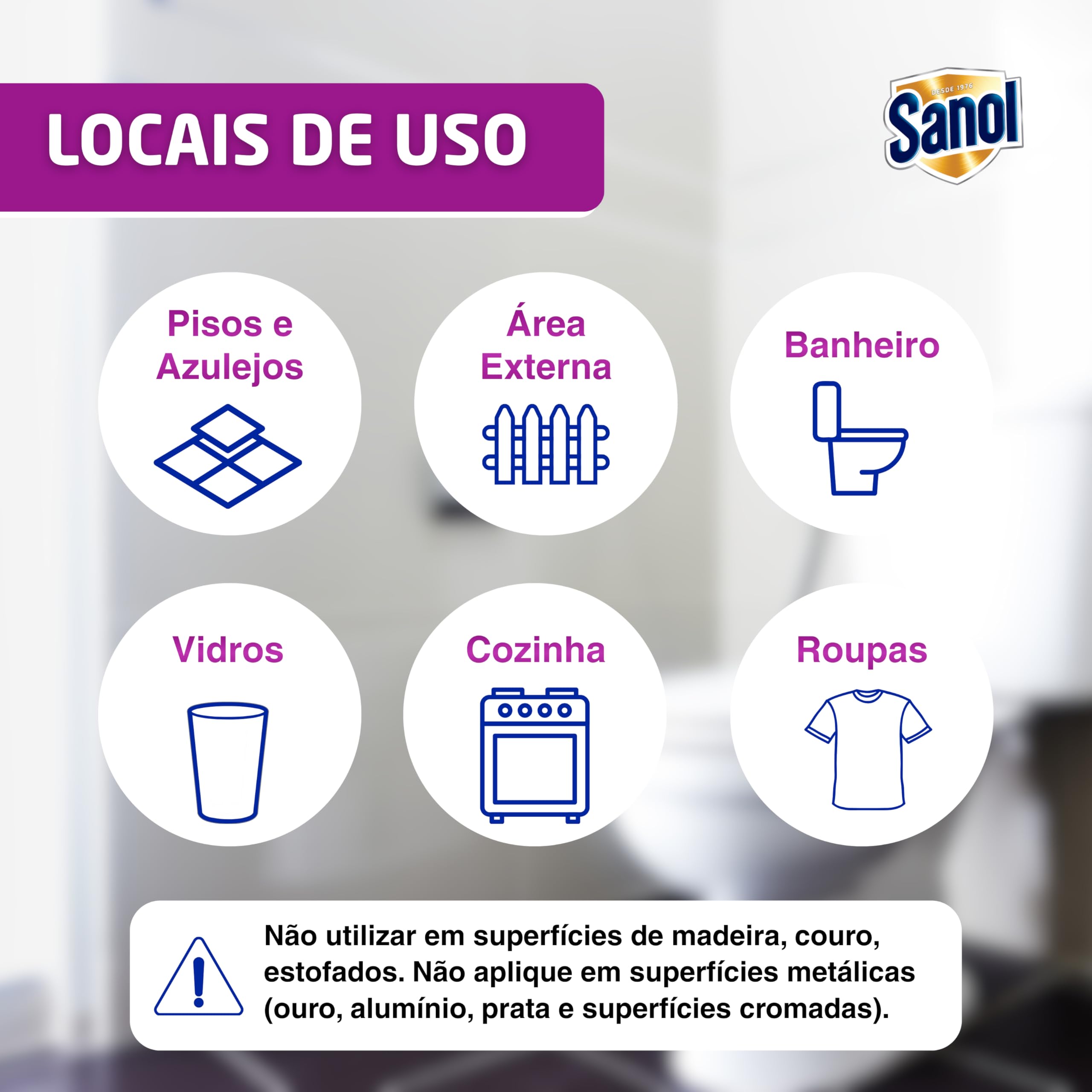 Cloro Gel Para Limpeza de Uso Geral, Lavanda, Sanol, 700 ml, Roxo